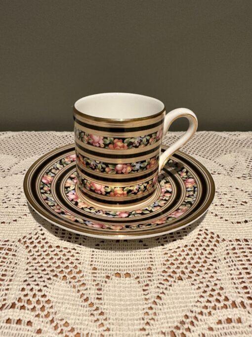 Wedgwood Clio Pattern Fully Gold Banded Demitasse Cup And Saucer Duo