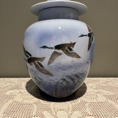 Vintage Falcon Ware Large Lidded Temple Jar / Vase - Misty Morn Pattern