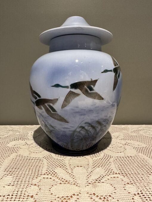 Vintage Falcon Ware Large Lidded Temple Jar / Vase - Misty Morn Pattern