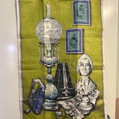 Vintage Dunmoy Pure Irish Linen Classical Images Tea Towel