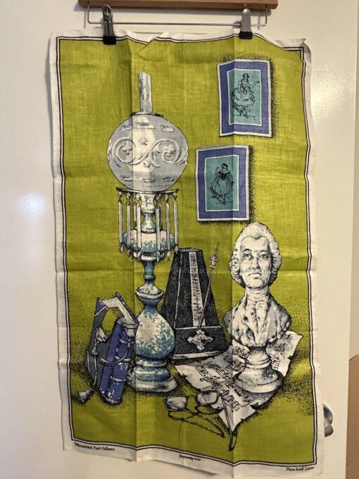 Vintage Dunmoy Pure Irish Linen Classical Images Tea Towel