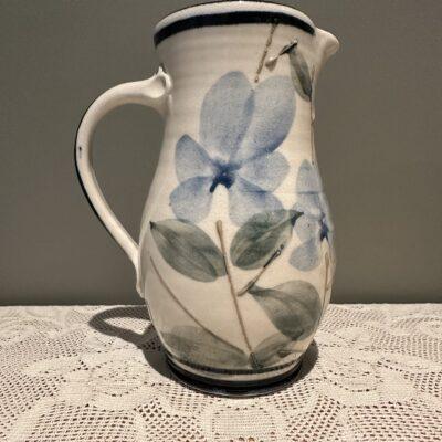 Gambles Pottery Australia Large Hand Painted Jug With Raised Tube Lining
