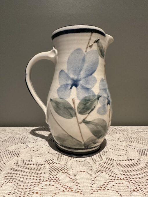 Gambles Pottery Australia Large Hand Painted Jug With Raised Tube Lining