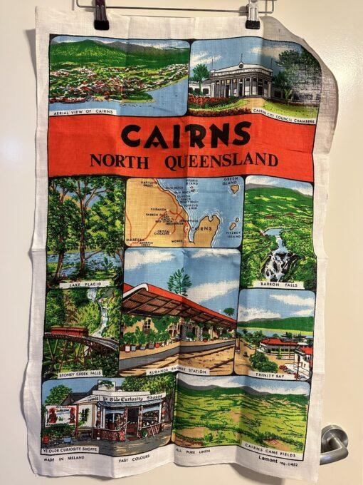 Vintage Pure Irish Linen Lamont Tea Towel - Cairns - North Queensland