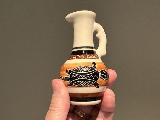Miniature Florenz Pottery Australia Jug - Indigenous Motifs - Souvenir Of Adelaide