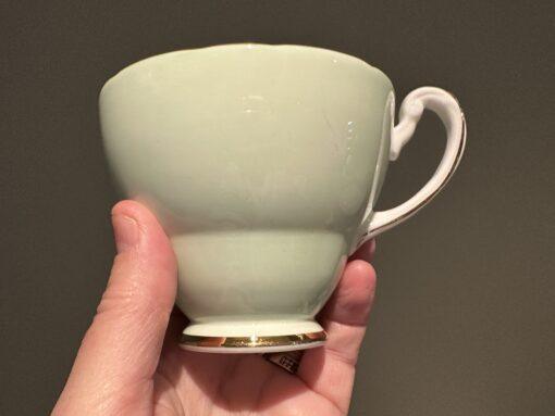 Vintage Hammersley Mint Green Trio With Rose - Image 2