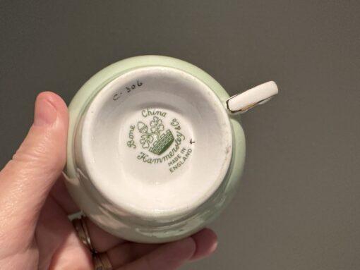 Vintage Hammersley Mint Green Trio With Rose - Image 4