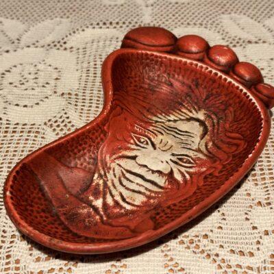 Vintage Alexander Takacs Foot Shaped Dish With Aboriginal Child In The Base