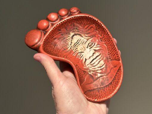 Vintage Alexander Takacs Foot Shaped Dish With Aboriginal Child In The Base - Image 2