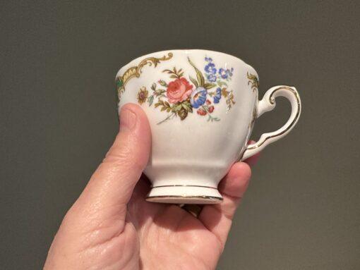 Vintage Tuscan China Windsor Floral Demitasse Duo in Green - Image 2