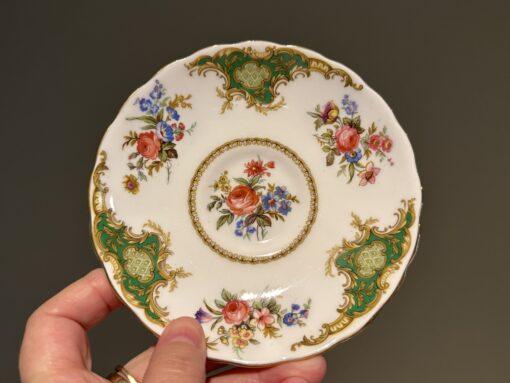 Vintage Tuscan China Windsor Floral Demitasse Duo in Green - Image 4
