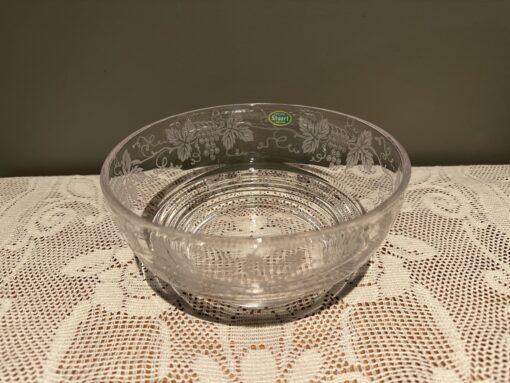 Small Stuart Crystal Grapevine Serving Bowl With Original Label