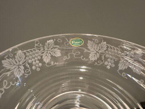 Small Stuart Crystal Grapevine Serving Bowl With Original Label - Image 4
