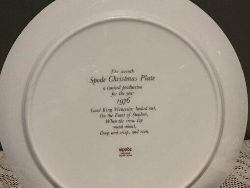 Spode Annual Christmas Xmas Plate - 1976 - Good King Wenceslas - Image 4