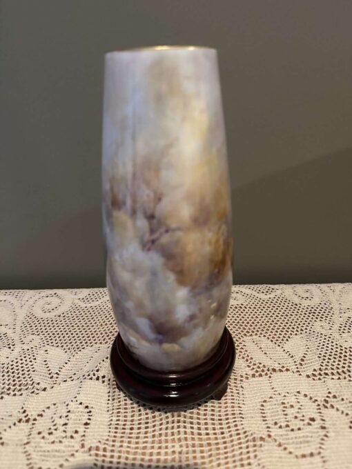 Stunning Hand Painted Gum Trees / Bush Scene Vase On Plinth - Nancy Graham 1987 - Image 3