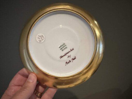 Stunning Hand Painted Pedestal Cup And Saucer - 22ct Gold With Roses - Bette Tait 1984 - Image 5