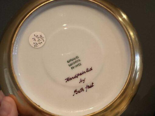 Stunning Hand Painted Pedestal Cup And Saucer - 22ct Gold With Roses - Bette Tait 1984 - Image 6