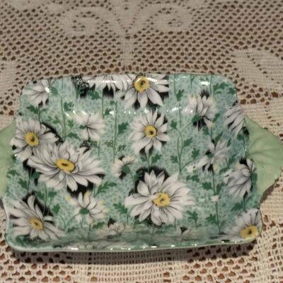 Shelley Green Daisy Butter / Trinket / Relish Dish