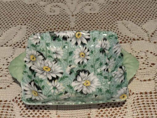 Shelley Green Daisy Butter / Trinket / Relish Dish