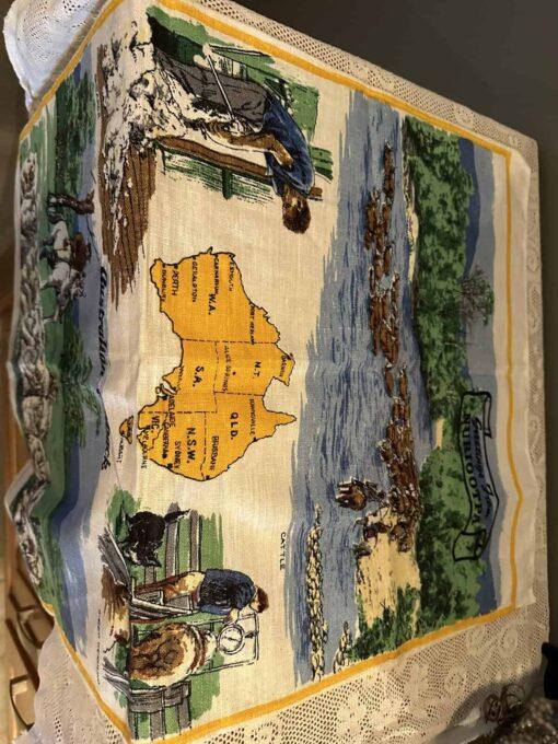 Vintage Pure Linen Tea Towel - Australian Outback - Nurioopta SA - Image 2