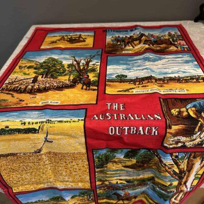 Vintage Pure Linen Tea Towel - Australian Outback - Wittenoom WA