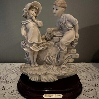 Vintage Giuseppe Armani Figurine - Tender Gift - Boy Giving Girl An Apple