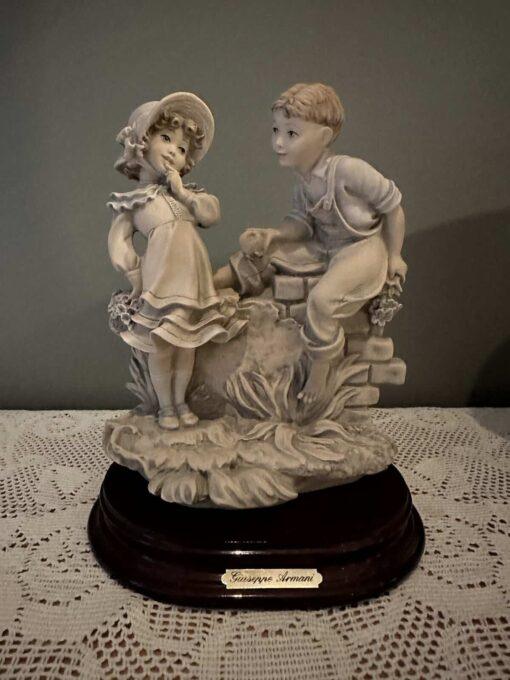 Vintage Giuseppe Armani Figurine - Tender Gift - Boy Giving Girl An Apple