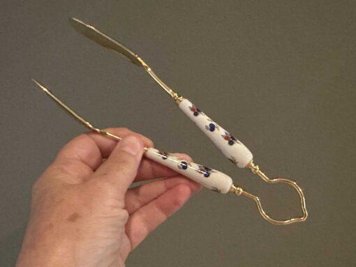 Very Rare Royal Worcester Fruits Cake / Sandwich / Slice Tongs - Image 2