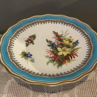 Antique Footed Comport / Cake Stand - Hand Painted - 1870