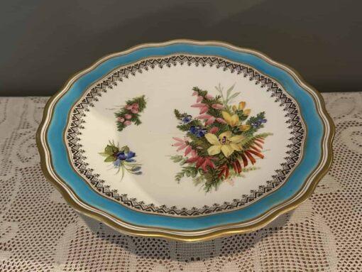Antique Footed Comport / Cake Stand - Hand Painted - 1870