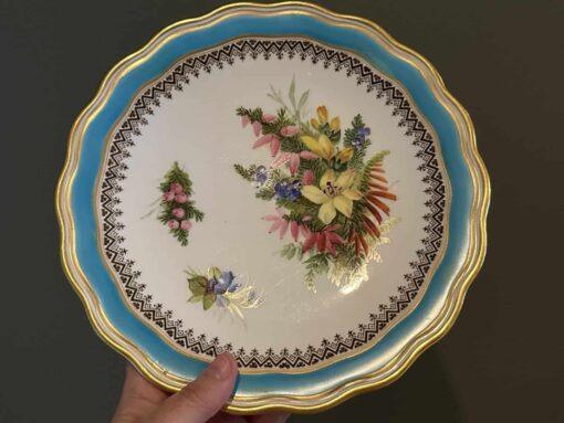 Antique Footed Comport / Cake Stand - Hand Painted - 1870 - Image 3