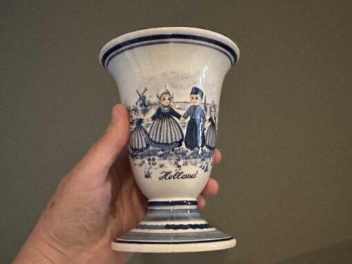 Lovely Dutch Delft Hand Painted Vase With A Dutch Family - Image 3