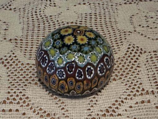 Murano Millefiori Close Packed Surface Cane Paperweight With Sticker