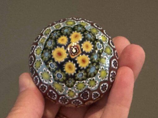 Murano Millefiori Close Packed Surface Cane Paperweight With Sticker - Image 2
