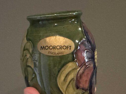 Small Moorcroft Clematis Vase in Green With Original Box - Image 4