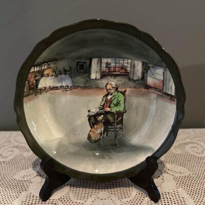 Vintage Royal Doulton Fireside Series Shallow Bowl - Man With Dog