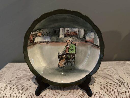 Vintage Royal Doulton Fireside Series Shallow Bowl - Man With Dog