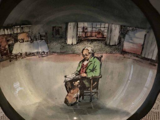 Vintage Royal Doulton Fireside Series Shallow Bowl - Man With Dog - Image 2