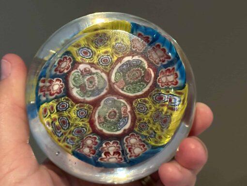 Large Multicolored Millefiori Art Glass Paperweight - 580 Grams - Image 4