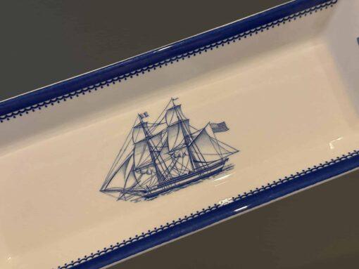 Spode Blue And White Pencil / Pen Tray Desk Accessory - Blue Clipper Pattern - Image 3
