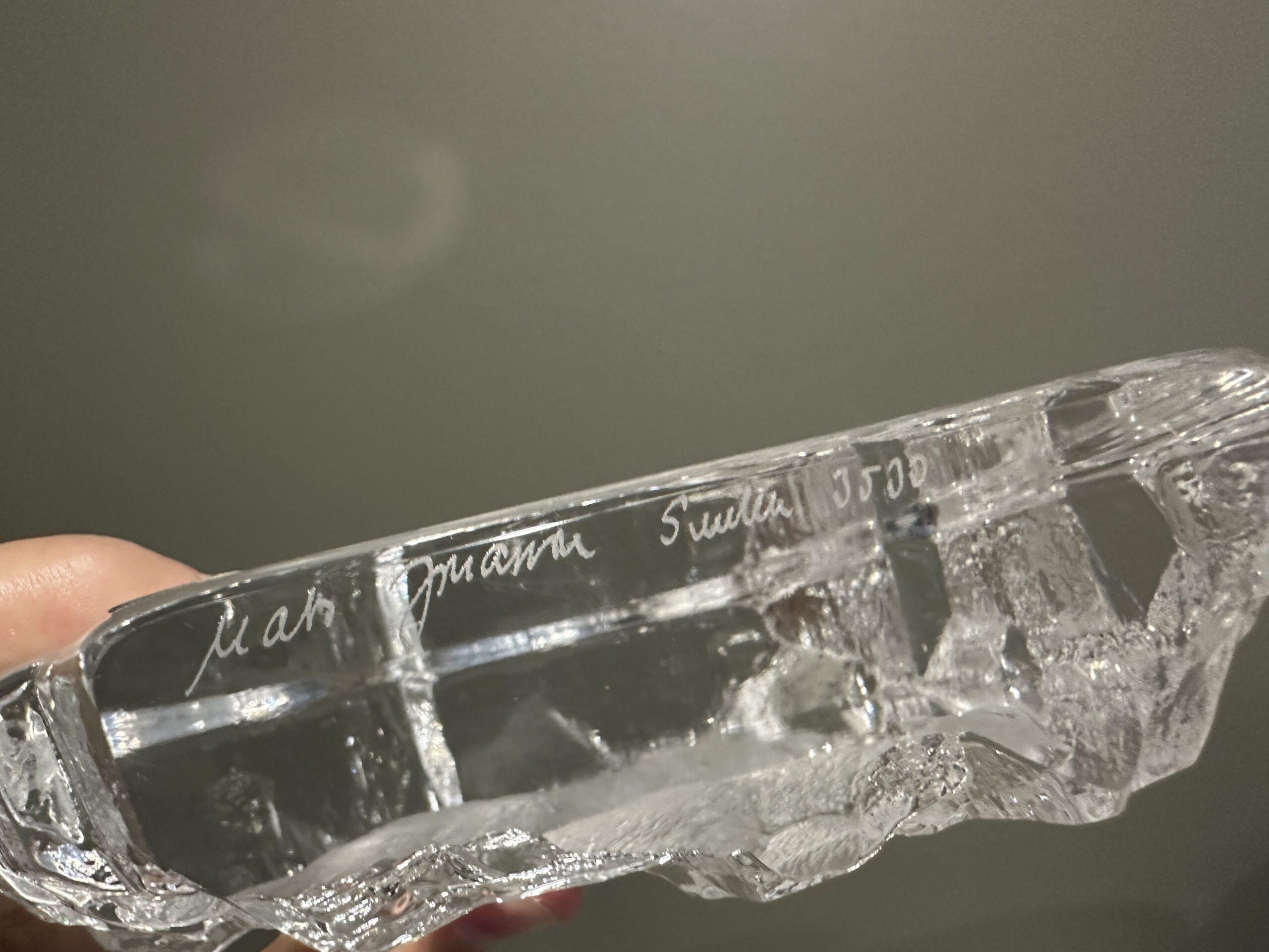 Large Mats Jonasson Crystal Ice Sculpture - Mountain Goats - Signed - Image 5