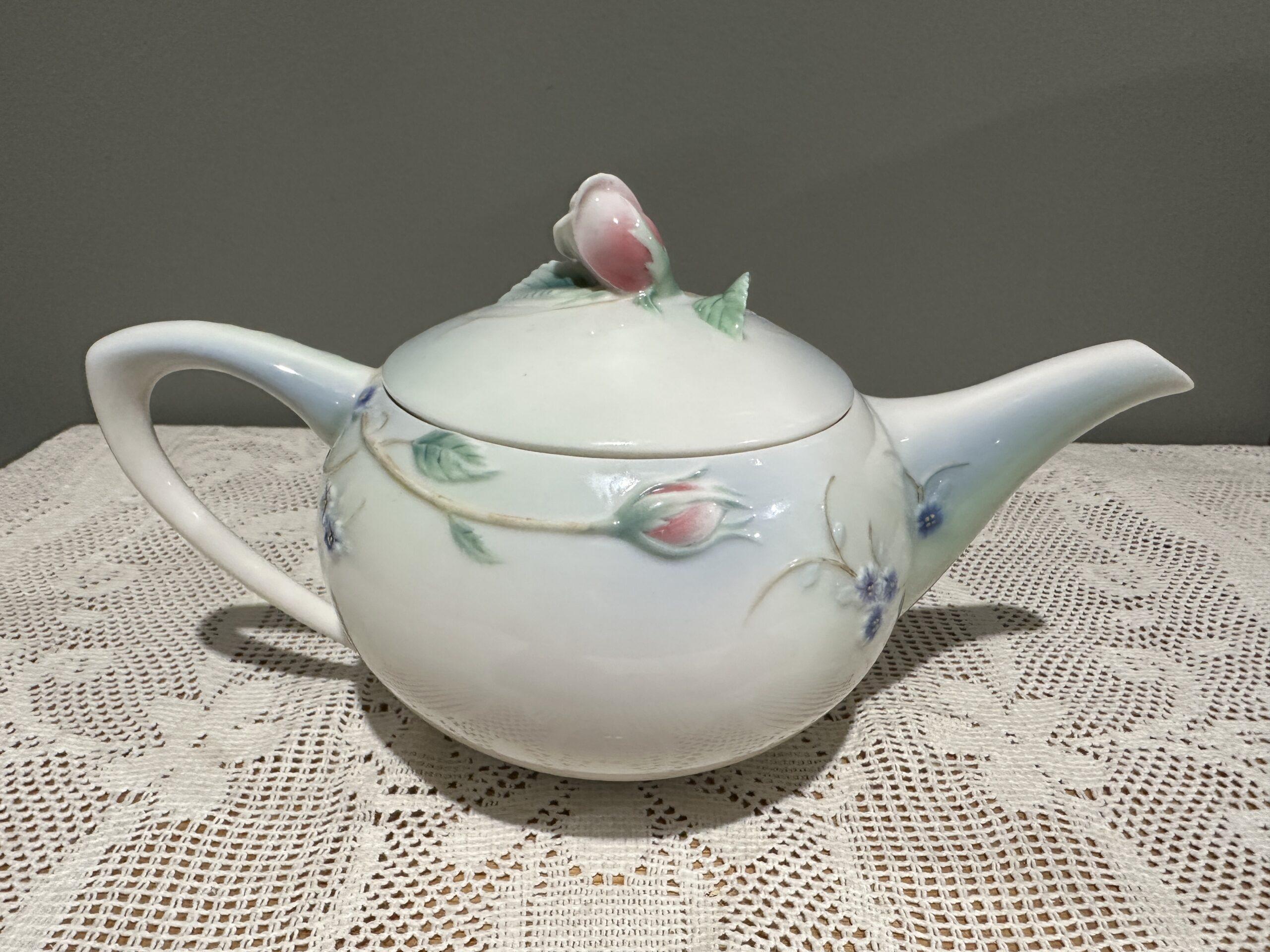 Franz 3d Sculptural Teapot - English Garden Rose - Image 2