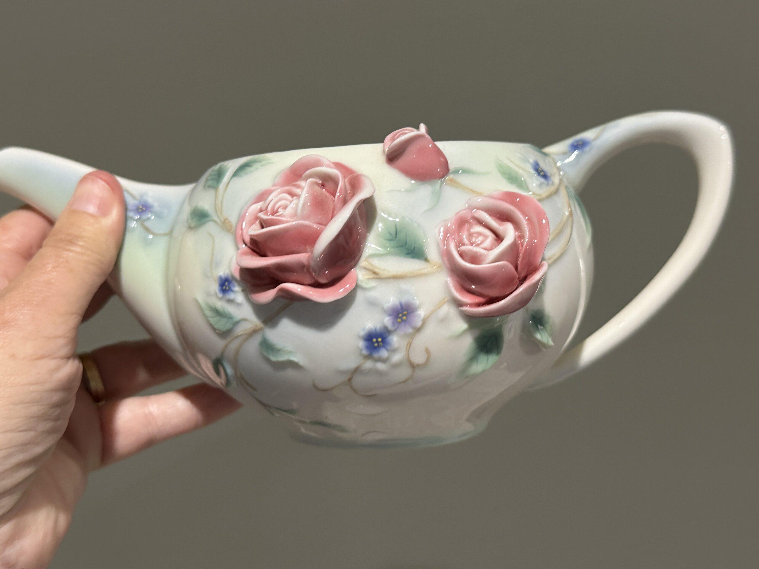 Franz 3d Sculptural Teapot - English Garden Rose - Image 4