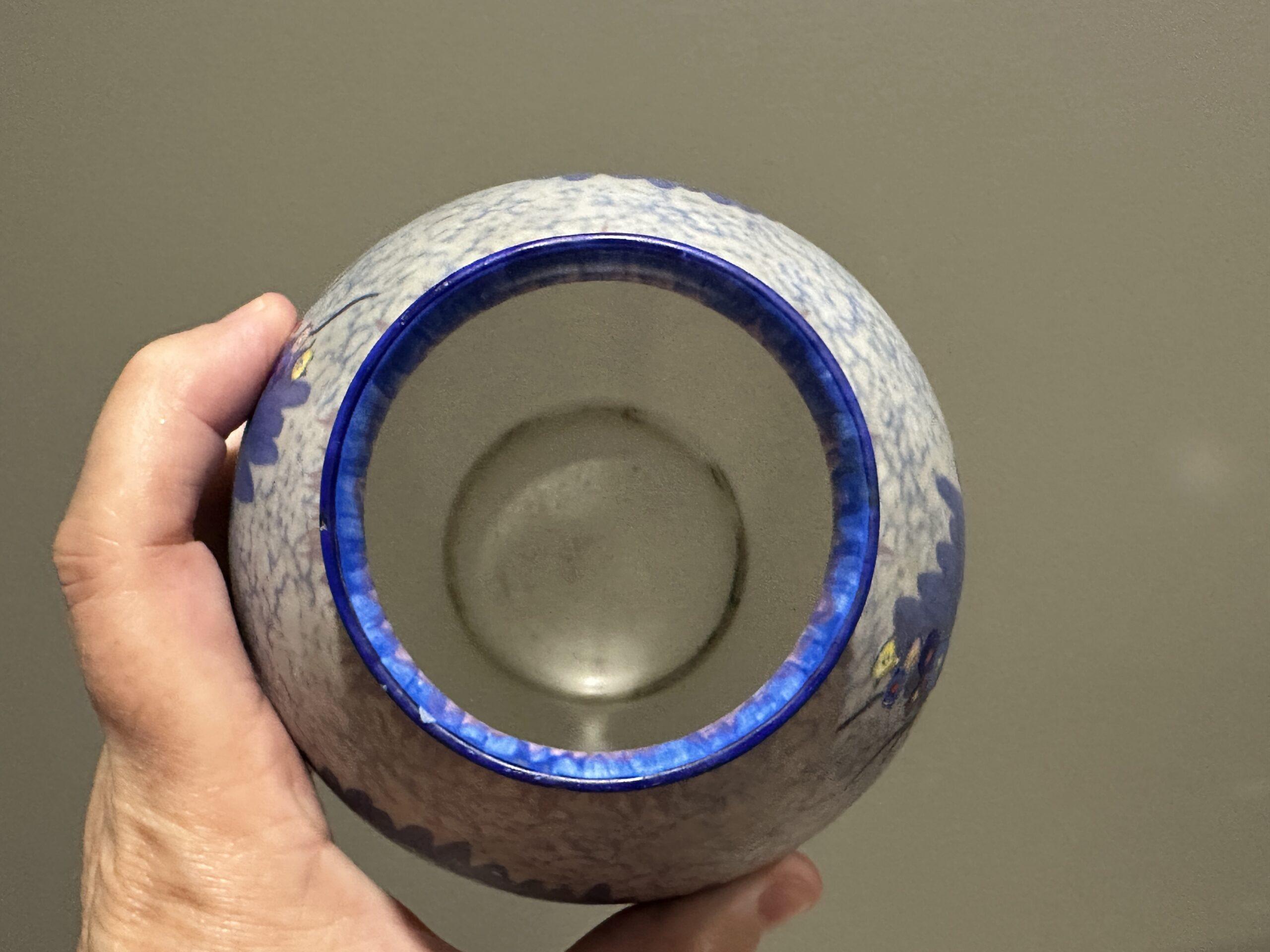 Rare Carlton Ware Hand Painted Art Deco Small Bulbous Vase - Garden Pattern 3413 - Image 4