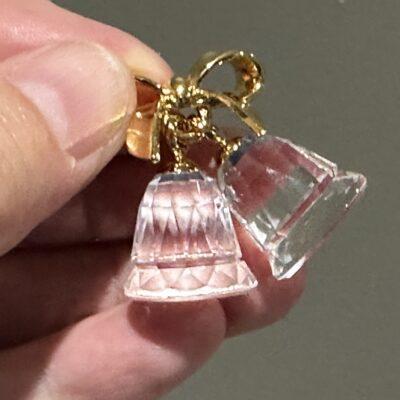 Swarovski Crystal Memories Bells On 18ct Gold Plated Bow - Boxed