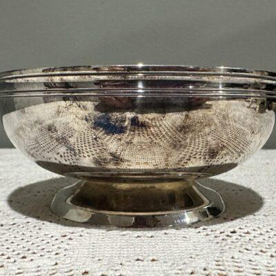 Christofle France Small Silver Plated Utility / Bonbon Bowl - Footed With Ringed Rim