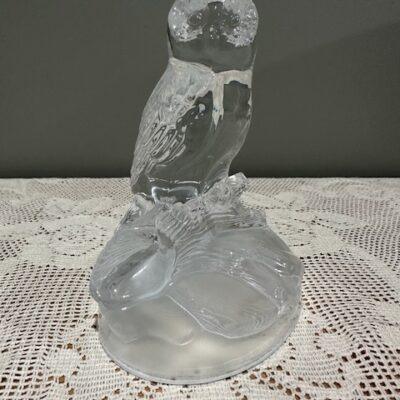 Cristal D'Arques Stunning Owl On Log Figurine
