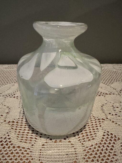 Superb Early John Walsh Hand Blown Posy Vase In Opalescent Glass With White And Mint Green - Image 2