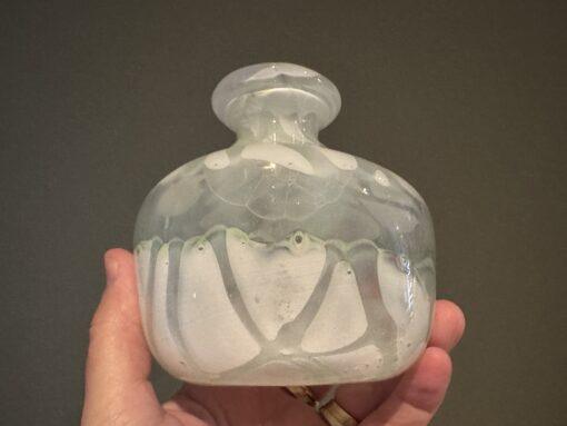 Superb Early John Walsh Hand Blown Posy Vase In Opalescent Glass With White And Mint Green - Image 4