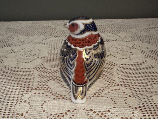 Superb Royal Crown Derby Chaffinch Paperweight With Silver Stopper - Image 2